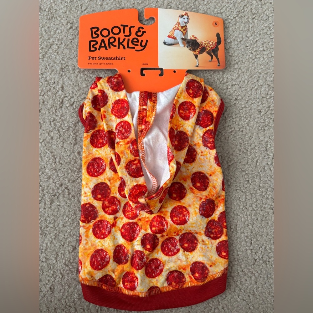 Pizza Dog Hoodie Costume Sweatshirt size Small for Dogs New